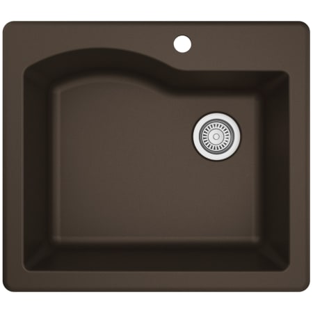 Karran USA Quartz QT 25" Drop In Single Basin Quartz Composite Kitchen Sink Brown