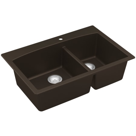 Karran USA Quartz QT 33" Drop In Double Basin Quartz Composite Kitchen Sink Brown