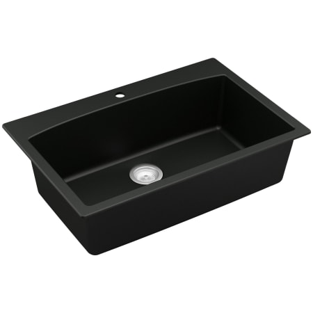Karran USA Quartz QT 33" Drop In Single Basin Quartz Composite Kitchen Sink Black