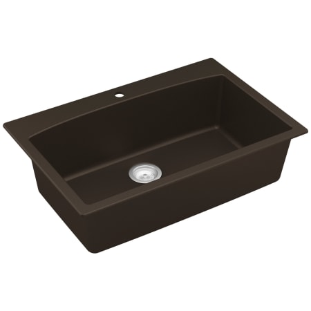 Karran USA Quartz QT 33" Drop In Single Basin Quartz Composite Kitchen Sink Brown