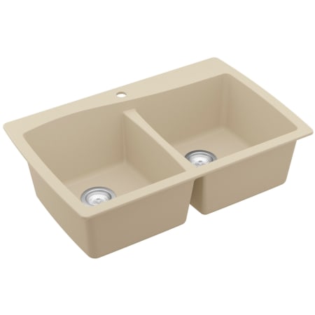 Karran USA Quartz QT 34" Drop In Double Basin Quartz Composite Kitchen Sink Bisque