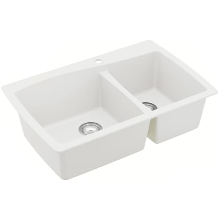 Karran USA Quartz QT 34" Drop In Double Basin Quartz Composite Kitchen Sink White