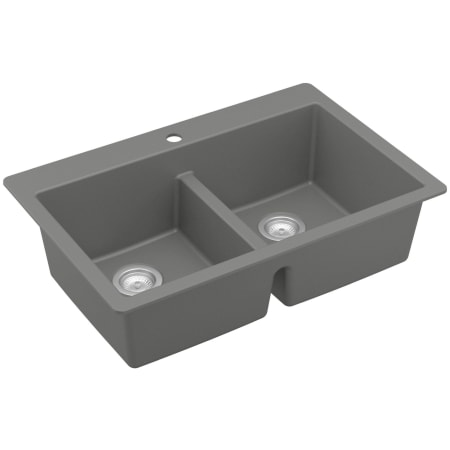 Karran USA 33" Top Mount Double Equal Bowl Quartz/Granite Kitchen Sink Grey