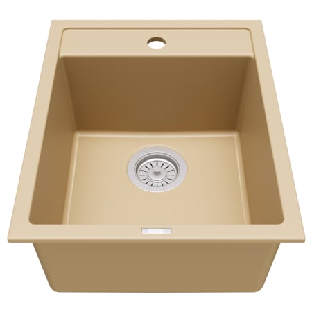 Karran USA Quartz Top Mount Sinks 15-3/4" Drop In Single Basin Quartz Composite Kitchen Sink Bisque