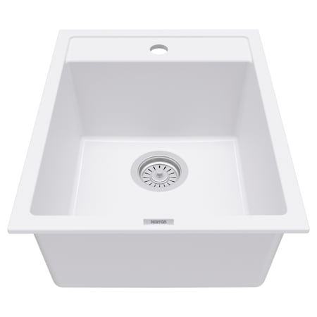 Karran USA Quartz Top Mount Sinks 15-3/4" Drop In Single Basin Quartz Composite Kitchen Sink White