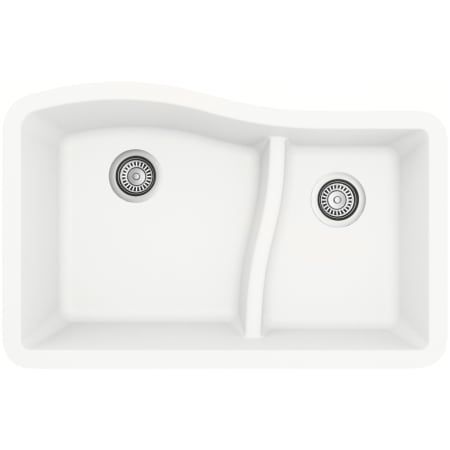 Karran USA Quartz QU 32" Undermount Double Basin Quartz Composite Kitchen Sink White