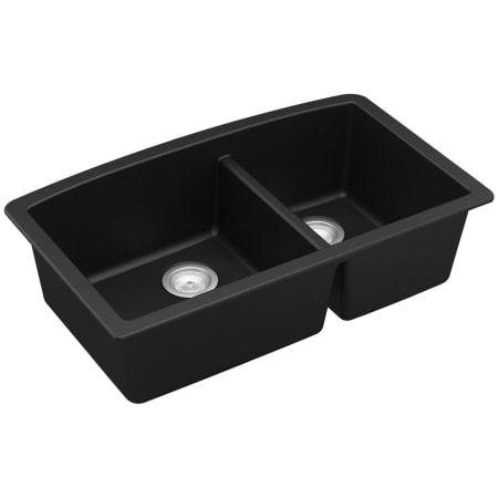 Karran USA Quartz QU 32" Undermount Double Basin Quartz Composite Kitchen Sink Black