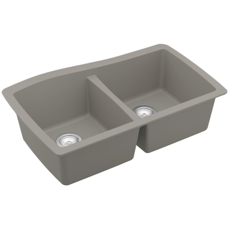 Karran USA Quartz QU 33-1/2" Undermount Double Basin Quartz Composite Kitchen Sink Concrete