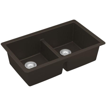 Karran USA 32" Undermount Double Equal Bowl Quartz/Granite Kitchen Sink Brown