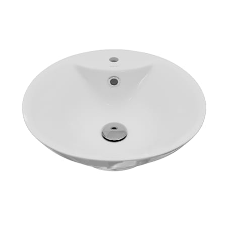 Karran USA Valera 18-7/8" Circular Vitreous China Vessel Bathroom Sink with Overflow and 1 Faucet Hole White