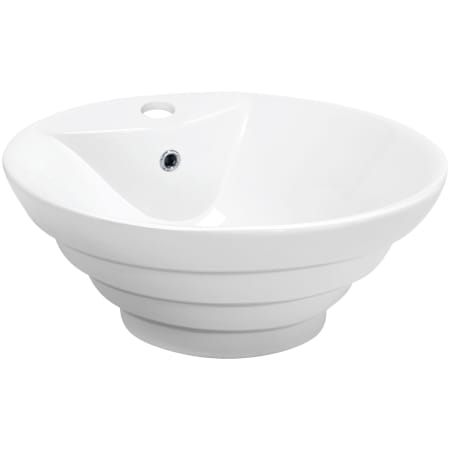 Karran USA Valera 18-7/8" Circular Vitreous China Vessel Bathroom Sink with Overflow and 1 Faucet Hole White