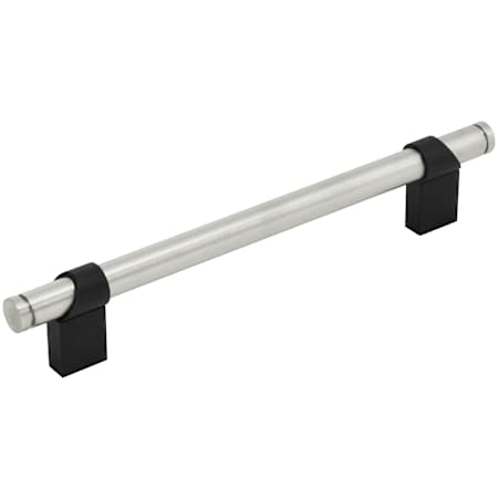 Keeler Sydney 6-5/16" Center to Center Solid Brass Split Finish Custom Luxury Cabinet Bar Handle / Drawer Bar Pull Matte Oil Rubbed Bronze / Satin Nickel