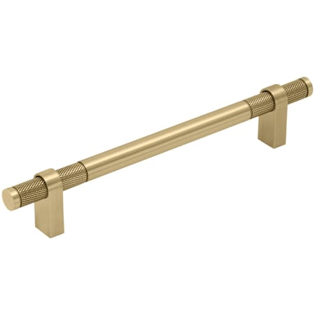 Keeler Beaumont 6-5/16" Center to Center Diamond Knurled Solid Brass Exclusive Custom Luxury Cabinet Bar Handle Satin Brass