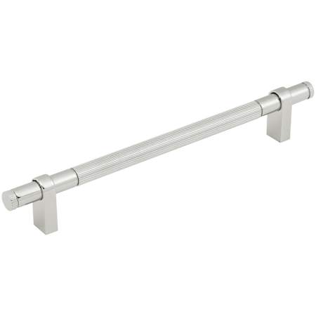 Keeler Marianna 7-9/16" Center to Center Solid Brass Reeded Barrel Custom Exclusive Luxury Cabinet Bar Handle / Drawer Bar Pull Polished Nickel