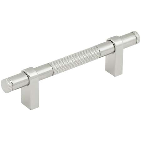 Keeler Marianna 3-3/4" Center to Center Solid Brass Reeded Barrel Custom Exclusive Cabinet Bar Handle / Drawer Bar Pull Polished Nickel