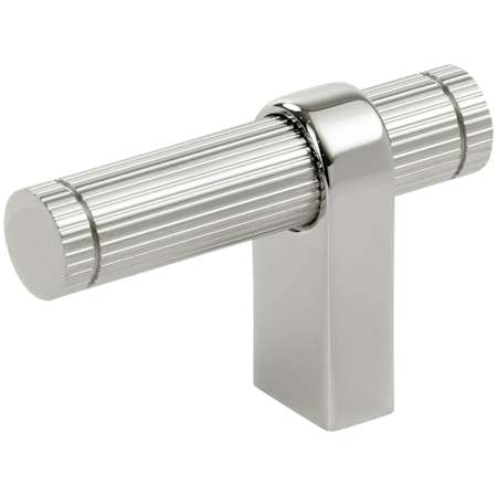 Keeler Marianna 2-1/4" Reeded Offset T Bar Solid Brass Custom Exclusive Cabinet / Drawer Bar Knob Polished Nickel