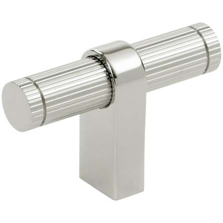 Keeler Marianna 2-1/4" Reeded T Bar Solid Brass Custom Exclusive Cabinet / Drawer Bar Knob Polished Nickel