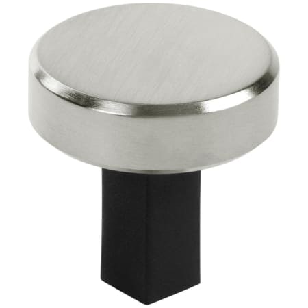 Keeler Sydney 1-1/4" Solid Brass Split Finish Round Disc Custom Exclusive Cabinet / Drawer Knob with Square Base Matte Oil Rubbed Bronze / Satin Nickel
