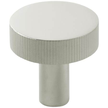 Keeler Marianna 1-1/4" Solid Brass Coined Reeded Rim Custom Luxury Exclusive Round Disc Cabinet / Drawer Knob Polished Nickel