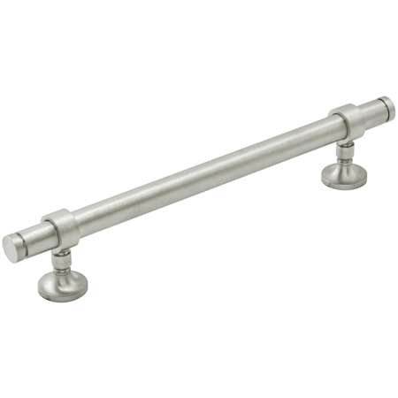Keeler Cordelia 6-5/16" Center to Center Modern Industrial Solid Brass Custom Exclusive Cabinet Bar Handle / Drawer Bar Pull Satin Nickel
