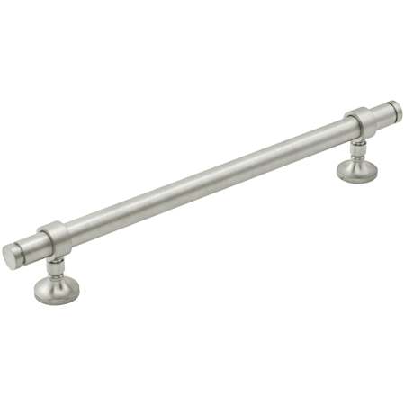 Keeler Cordelia 7-9/16" Center to Center Solid Brass Modern Industrial Custom Exclusive Cabinet Bar Handle / Drawer Bar Pull Satin Nickel