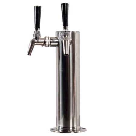 Kegerator.com Stainless Steel Double Faucet Tower w/ 630 Faucets Stainless Steel