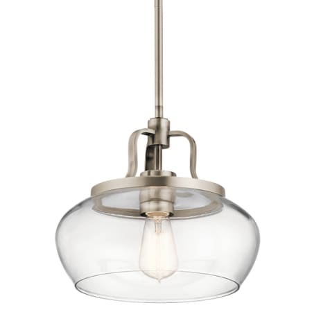 Kichler Davenport Convertible Single Light 12" Wide Pendant / Semi-Flush Ceiling Fixture Antique Pewter