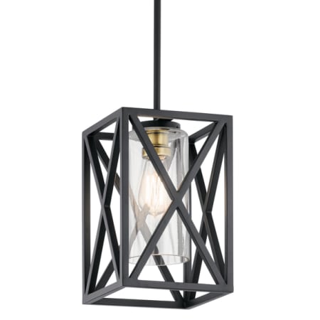 Kichler Moorgate Single Light 8" Wide Mini Pendant with Clear Glass Shade Black
