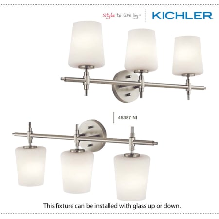 The Kichler Arvella Collection can be installed with glass up or down.