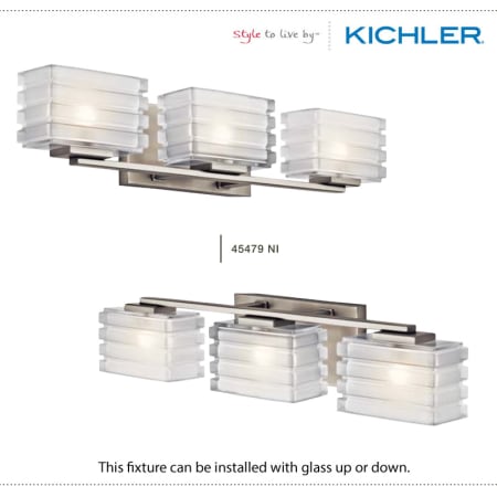 The Kichler Bazely Collection can be installed with glass up or down.