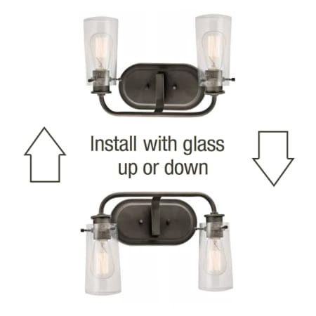 This fixture can be mounted with the glass facing up or down