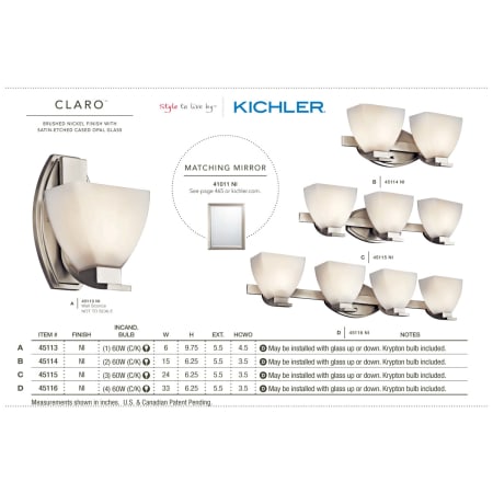 The Kichler Claro collection from the Kichler catalog.