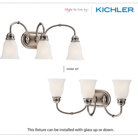 The Kichler Durham Collection can be installed with glass up or down.