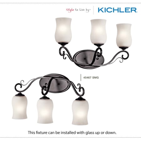 The Kichler Kambry Collection can be installed with glass up or down.