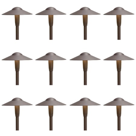 Kichler Dome 22" Tall 3000K LED Path and Spread Light - Set of (12) Lights Textured Architectural Bronze