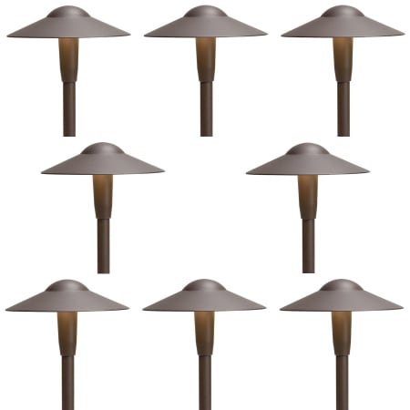 Kichler Dome 22" Tall 3000K LED Path and Spread Light - Set of (8) Lights Textured Architectural Bronze