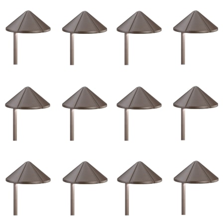 Kichler Six Groove 20" Tall 2700K LED Path Light - Set of (12) Lights Textured Architectural Bronze