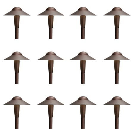 Kichler Dome 22" Tall 2700K LED Path and Spread Light - Set of (12) Lights Textured Architectural Bronze