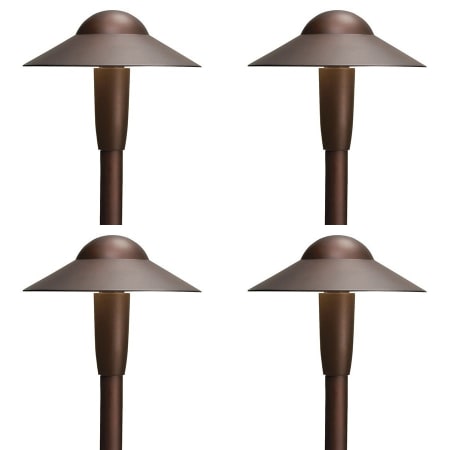Kichler Dome 22" Tall 3000K LED Path and Spread Light - Set of (4) Lights Textured Architectural Bronze