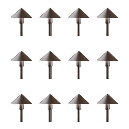 Kichler Fundamentals 21" Tall 2700K LED Path and Spread Light - Set of (12) Lights Textured Architectural Bronze