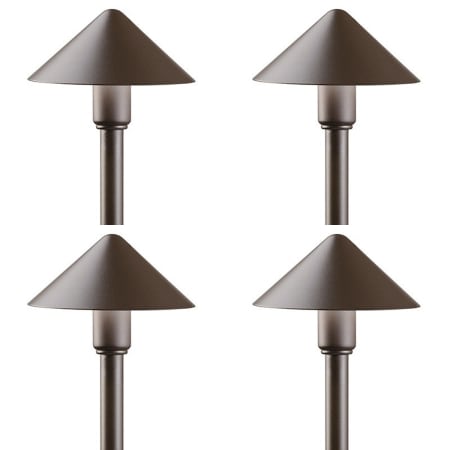 Kichler Fundamentals 21" Tall 2700K LED Path and Spread Light - Set of (4) Lights Textured Architectural Bronze