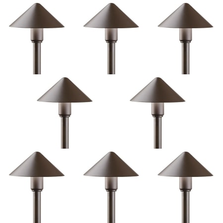 Kichler Fundamentals 21" Tall 2700K LED Path and Spread Light - Set of (8) Lights Textured Architectural Bronze