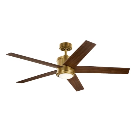 Kichler Brahm 56" 5 Blade Indoor LED Ceiling Fan Natural Brass