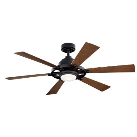 Kichler Gentry Lite 52" 6 Blade Indoor / Outdoor LED Ceiling Fan Distressed Black