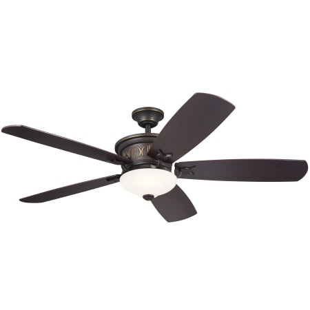 Kichler Crescent 56" 5 Blade LED Indoor Ceiling Fan with Remote Control Olde Bronze / Gold