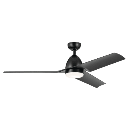 Kichler Fit 54" 3 Blade Indoor / Outdoor LED Ceiling Fan with Opal Glass Shade Satin Black