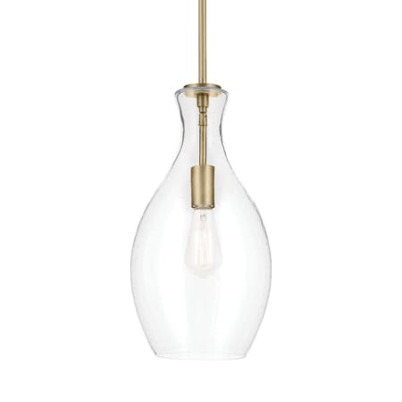 Kichler Everly 9" Wide Mini Pendant Natural Brass / Clear