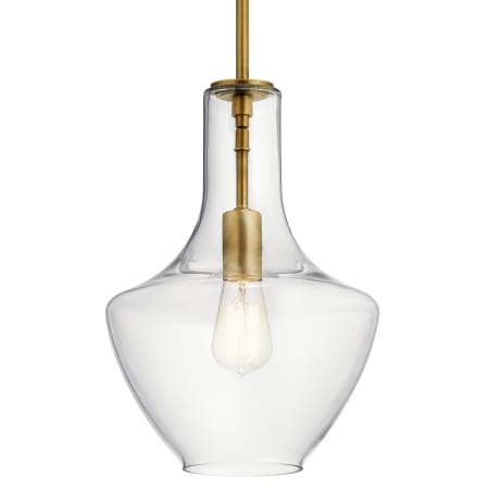 Kichler Everly 11" Wide 1 Light Pendant Natural Brass