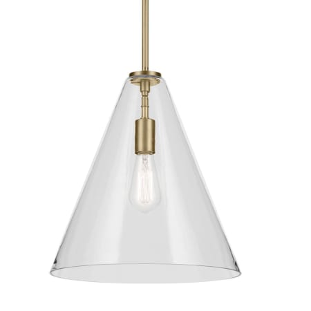 Kichler Everly 15" Wide Pendant Natural Brass / Clear