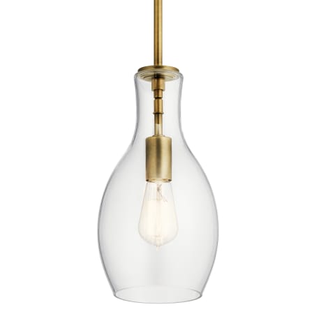 Kichler Everly 7" Wide Mini Pendant Natural Brass